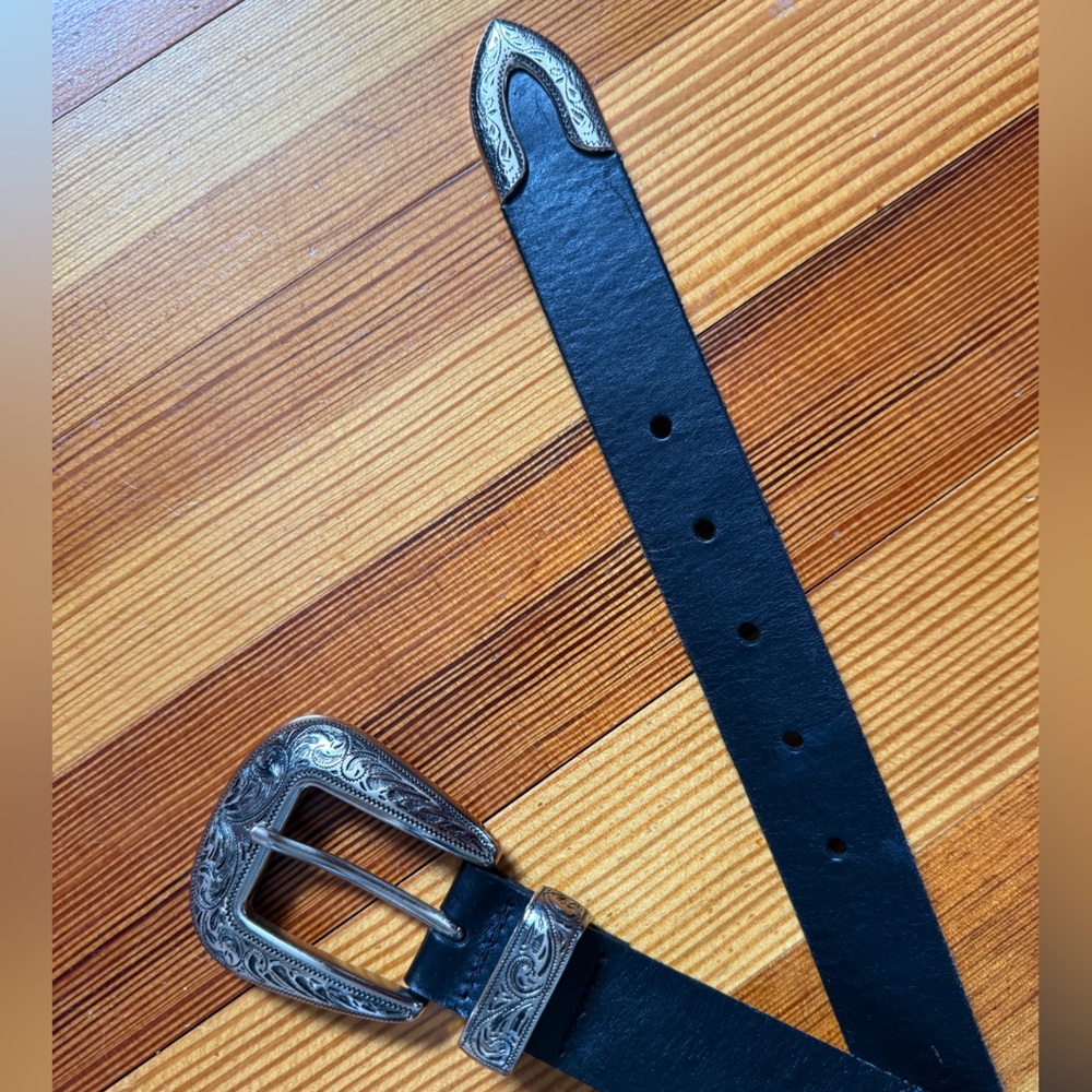 Anthropologie Black Leather Belt